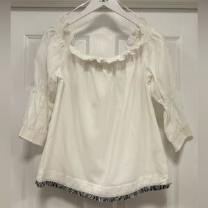 NWTA Trina Turk White Ruffled Top
